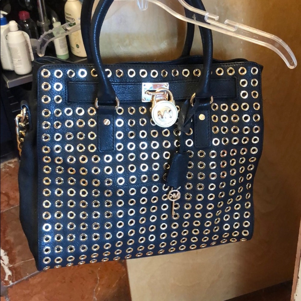 Michael Kora Black and Gold Embellished Purse
